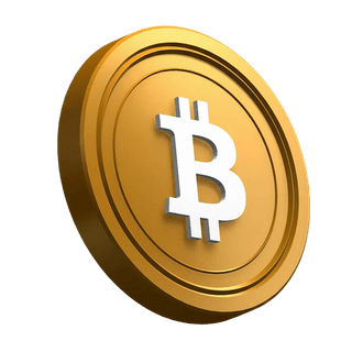 Pièce Bitcoin (BTC) en angle dans la conception de la section hero