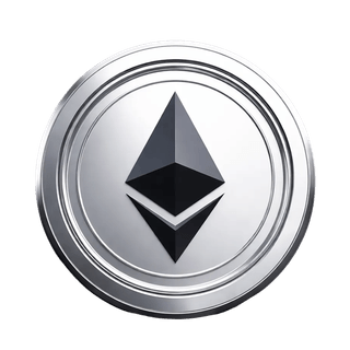 Pièce Ethereum (ETH) illustrée sous forme d'élément graphique flottant
